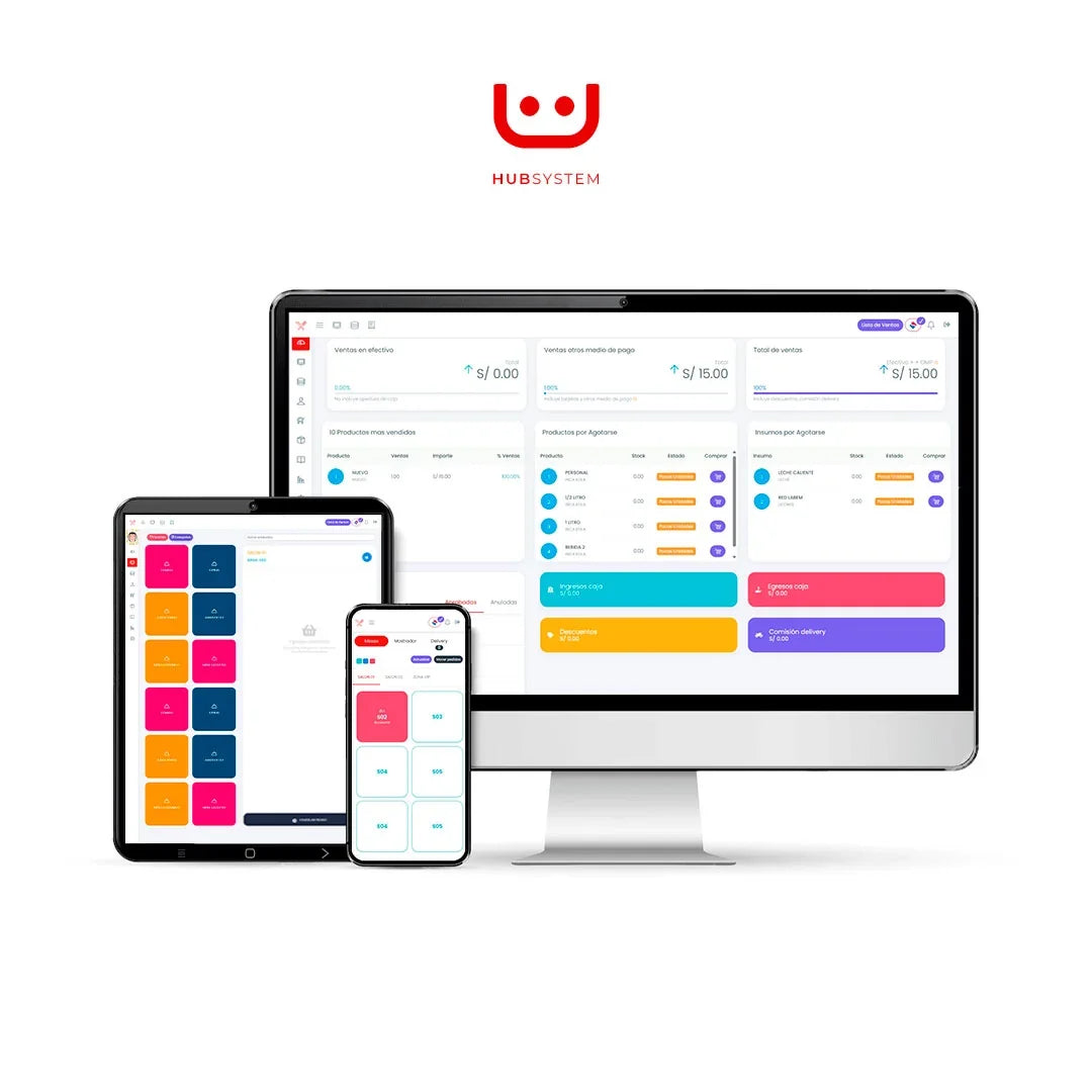 HUB SYSTEM RESTAURANT Sistema de gestión y facturación electrónica para restaurantes. Suscripción Mensual