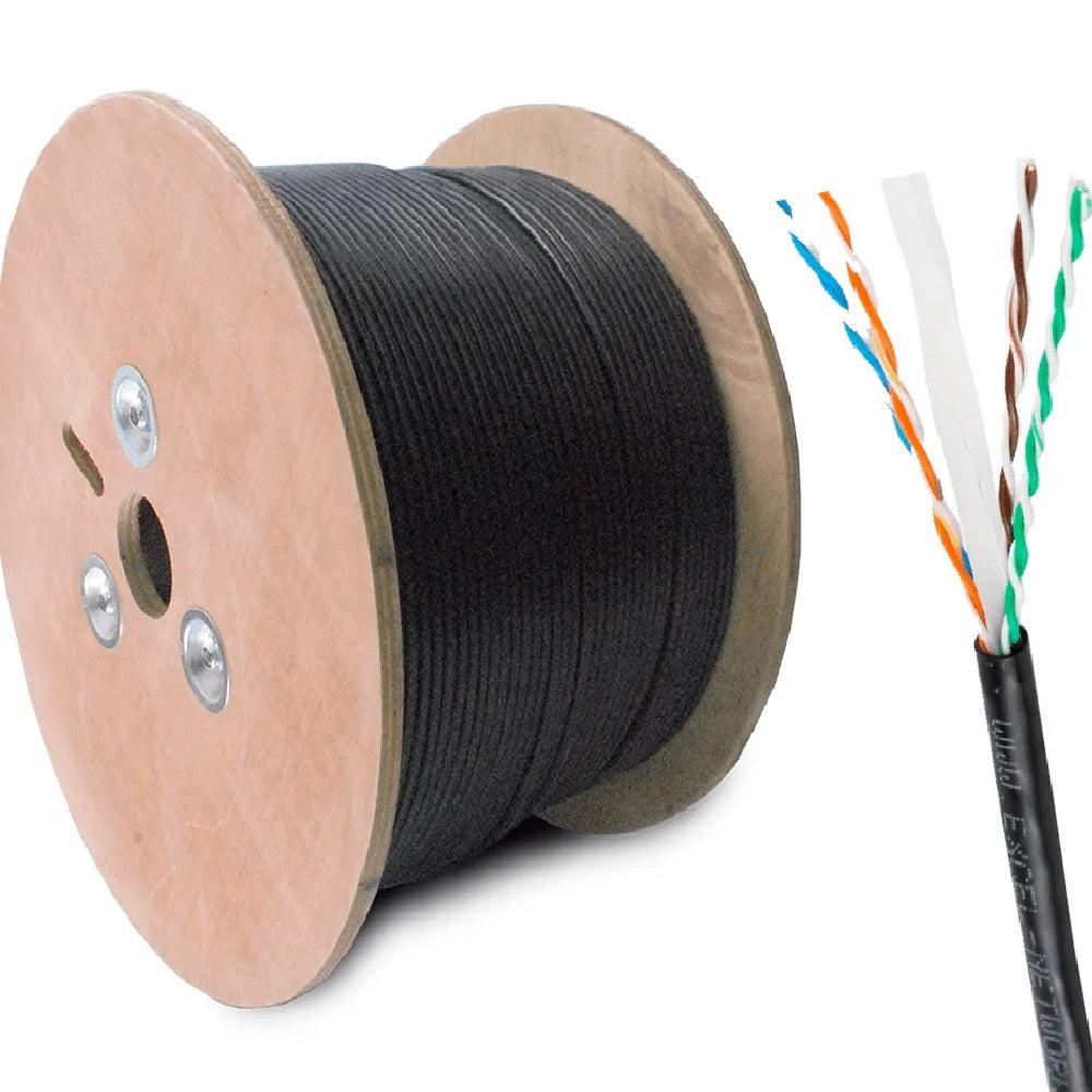 SATRA 0202043010 Cable de Red U/UTP PE Cat6 Cobre Solido 23AWG Exterior Negro 305m