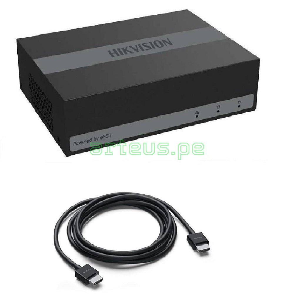 HIKVISION DS-E04HQHI-D DVR grabador de 4 canales 1080P ACUSENSE eSSD incluido