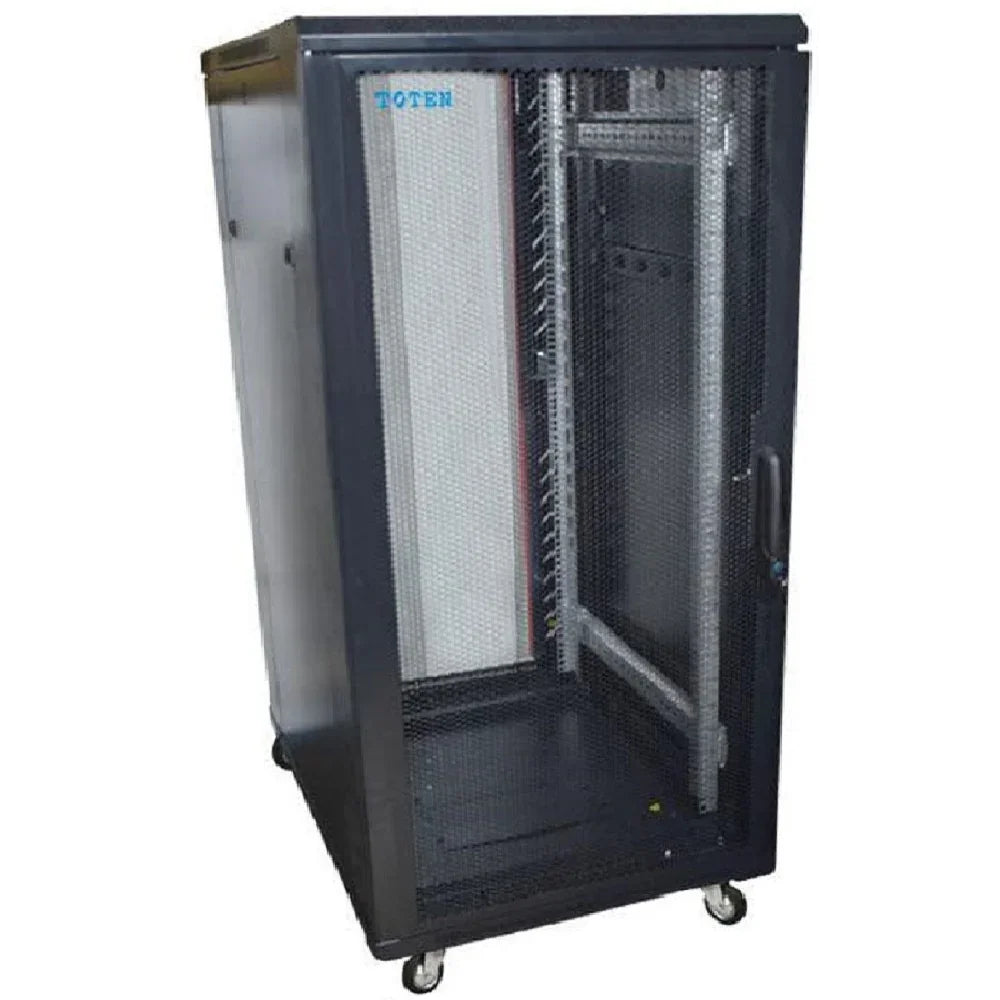 TOTEN G3.6832.9601 Gabinete de Piso 32RU Puerta delantera y posterior microperforadas 1.50(Alt) x 0.60(Anc) x 0.80(P)