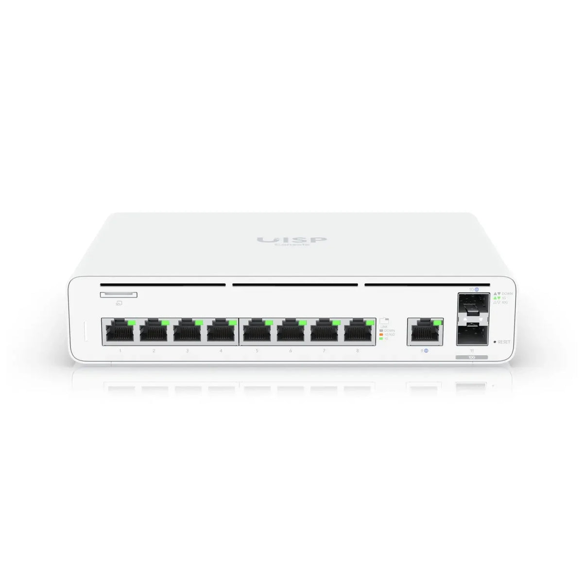 UBIQUITI UISP-CONSOLE Switch integrado 8 Puertos LAN RJ45Puerta de enlace LAN SFP+ de 10 G y dos puertos WAN SFP+ de 10 G y RJ45 GbE