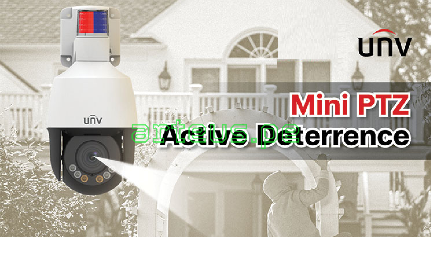 UNIVIEW IPC675LFW-AX4DUPKC-VG Cámara de seguridad IP 2K 5MP PTZ 360º 4X IR50 audio 2 vías alarma conteo de personas