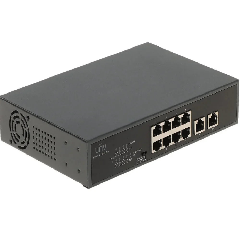 UNIVIEW NSW2010-10T-PoE-IN Switch 8 puertos POE y 2 puertos 10/100, Metal rackeable
