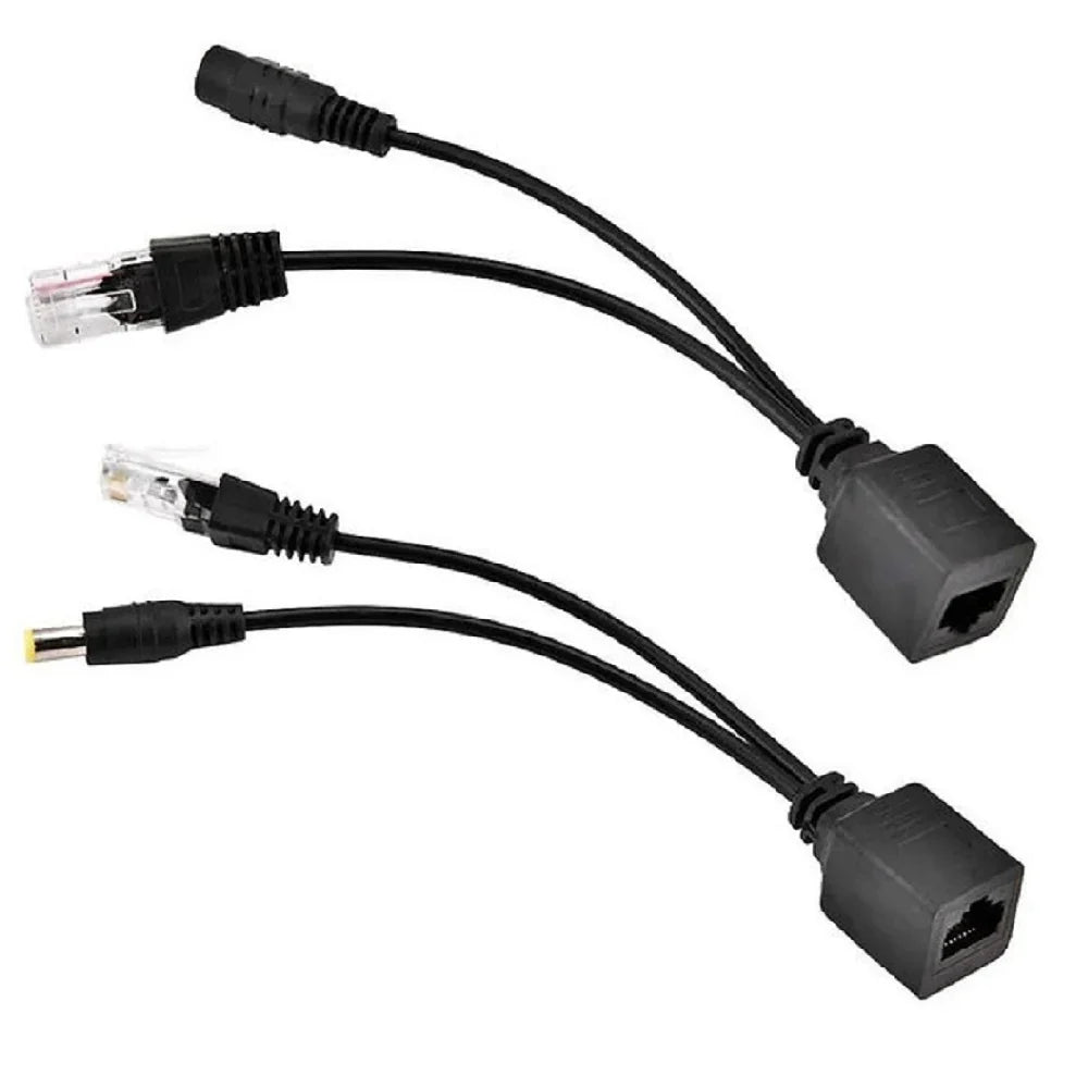 YUS POE00 Par Cable Conector Inyector PoE Pasivo 12V Ethernet RJ45