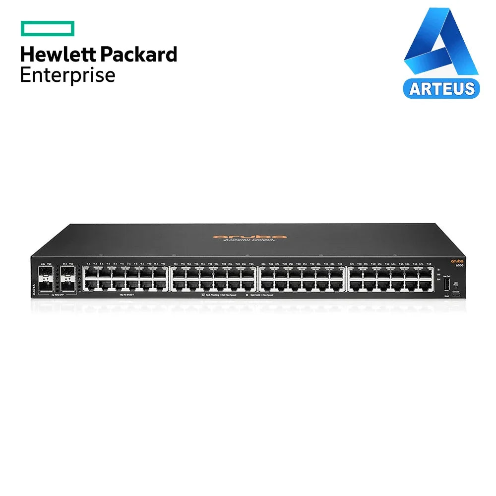 HPE ARUBA JL676A - SWITCH ADMINISTRABLE HP ARUBA 6100 48G 4 SFP+ CAPA 2 ( JL676A ) - ARTEUS
