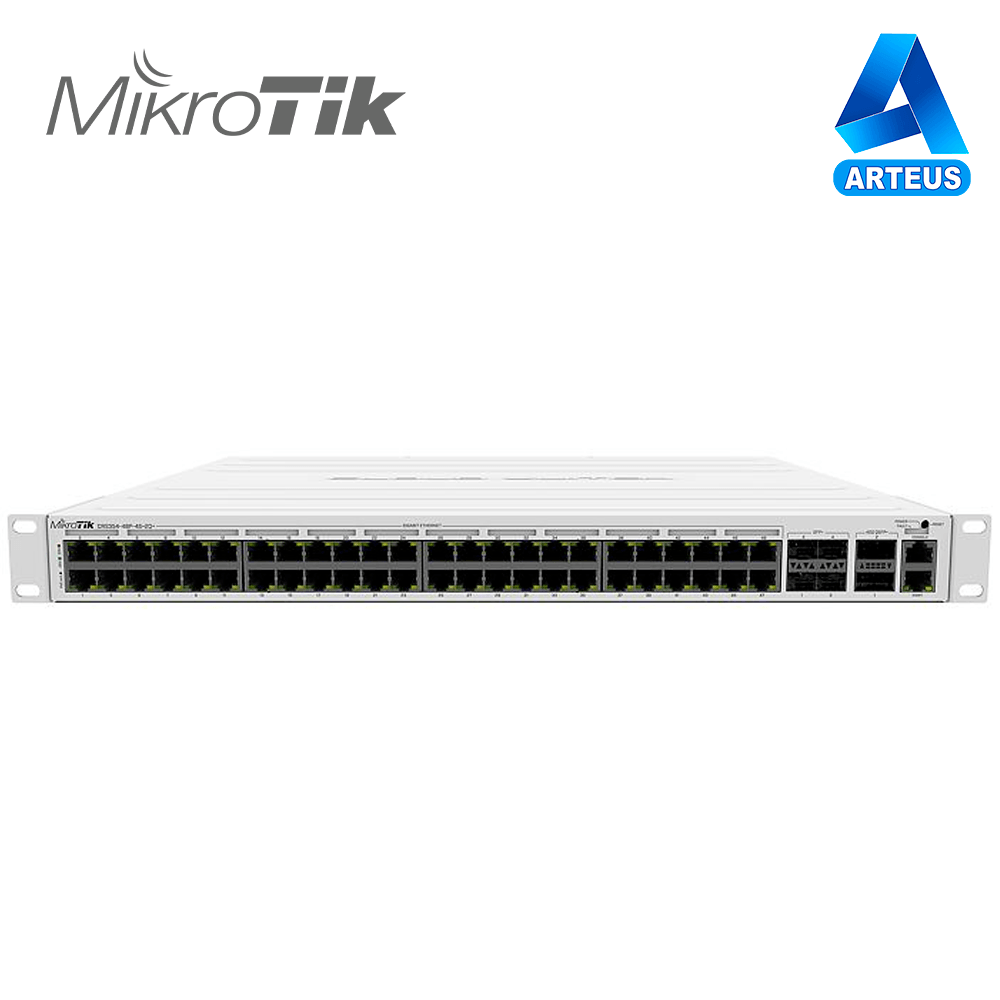 MIKROTIK CRS354-48P-4S+2Q+RM - CLOUD ROUTER SWITCH 48 PUERTOS POE 802.3AF/AT GIGABIT, 4 PUERTOS SFP+ 10G, 2 PUERTOS QSFP+ 40G, MONTAJE EN RACK - ARTEUS