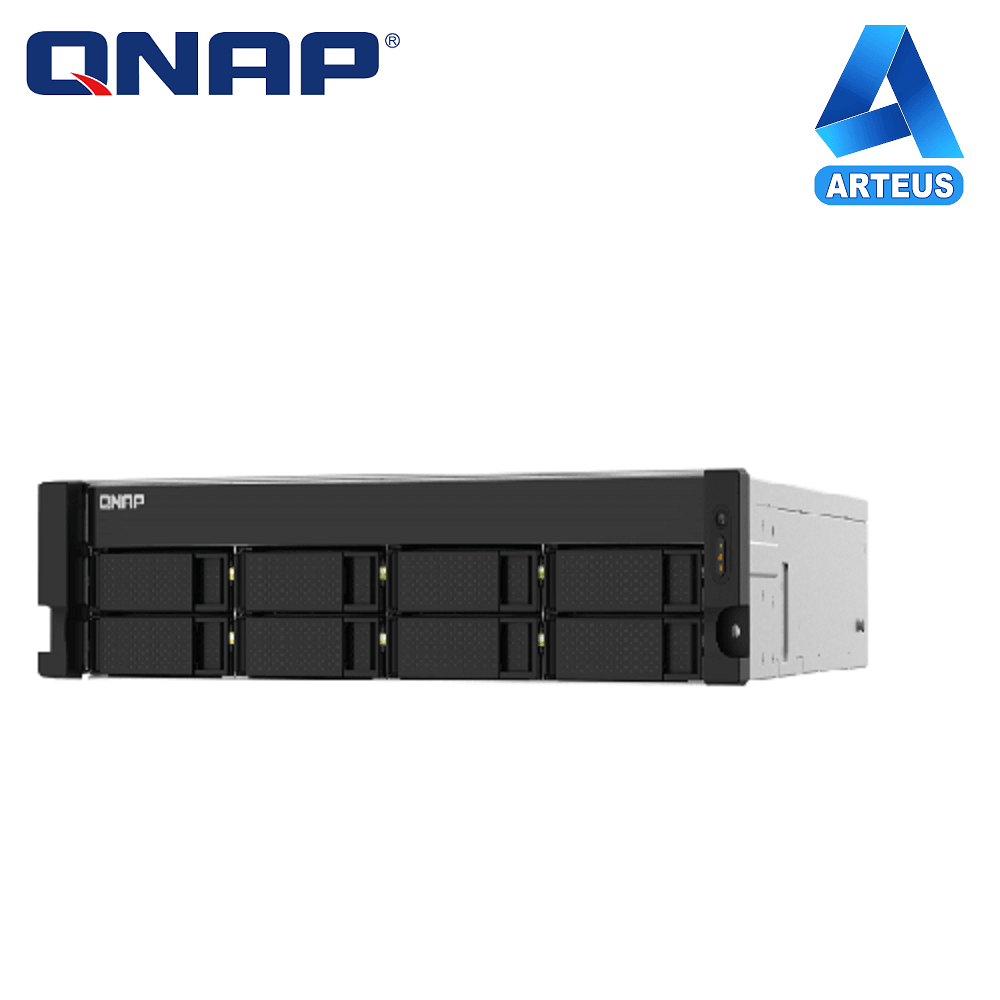 Servidor NAS QNAP 8 bahías montaje en rack, almacenamiento de datos para redes empresariales.