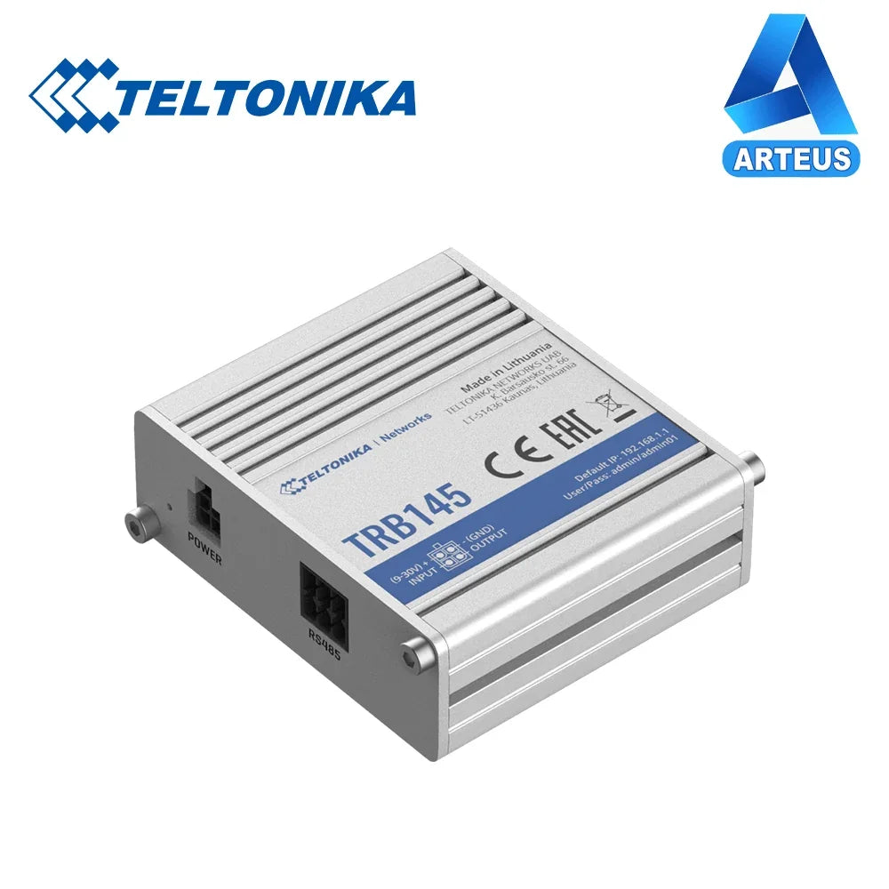 TELTONIKA TRB145 - GATEWAY LTE INDUSTRIAL ROBUSTO RS485 4G/LTE (Cat. 1), 3G, 2G | 9-30V - ARTEUS