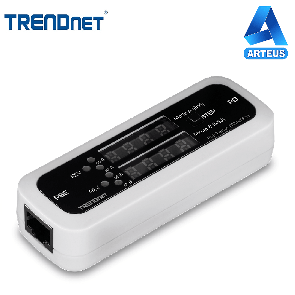 Probador de red PoE TRENDnet con pantalla digital para cableado estructurado