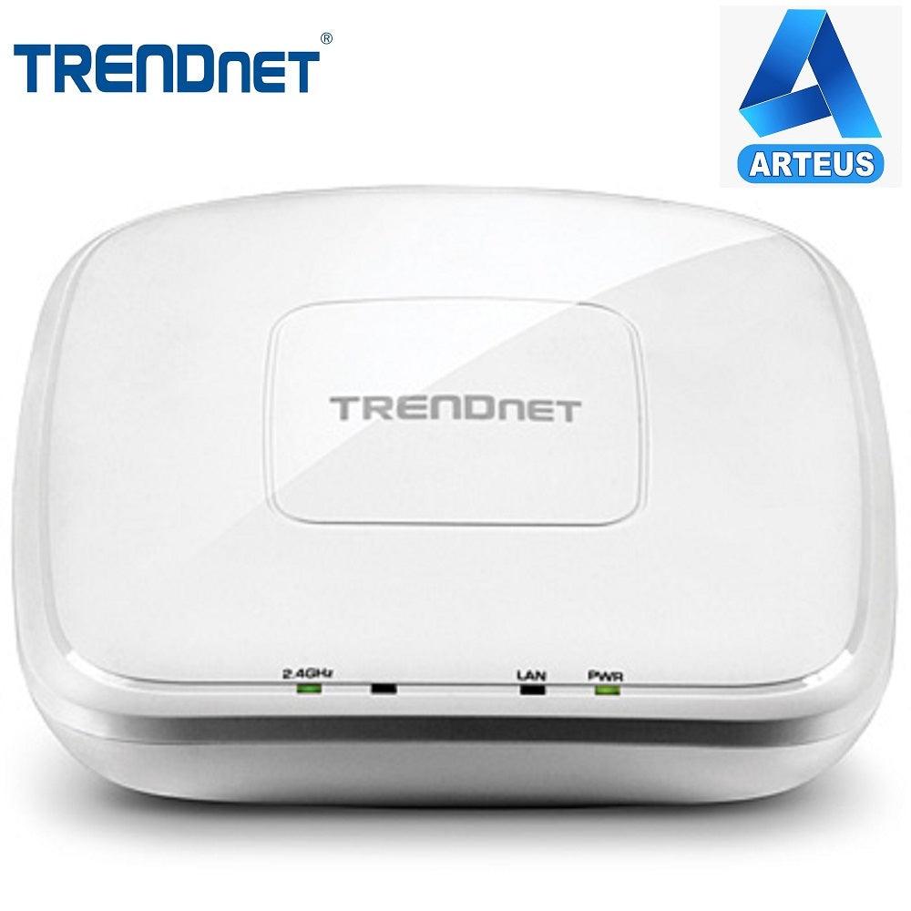 Punto de acceso inalámbrico Trendnet TEW-755AP, PoE, WiFi N300 de color blanco.