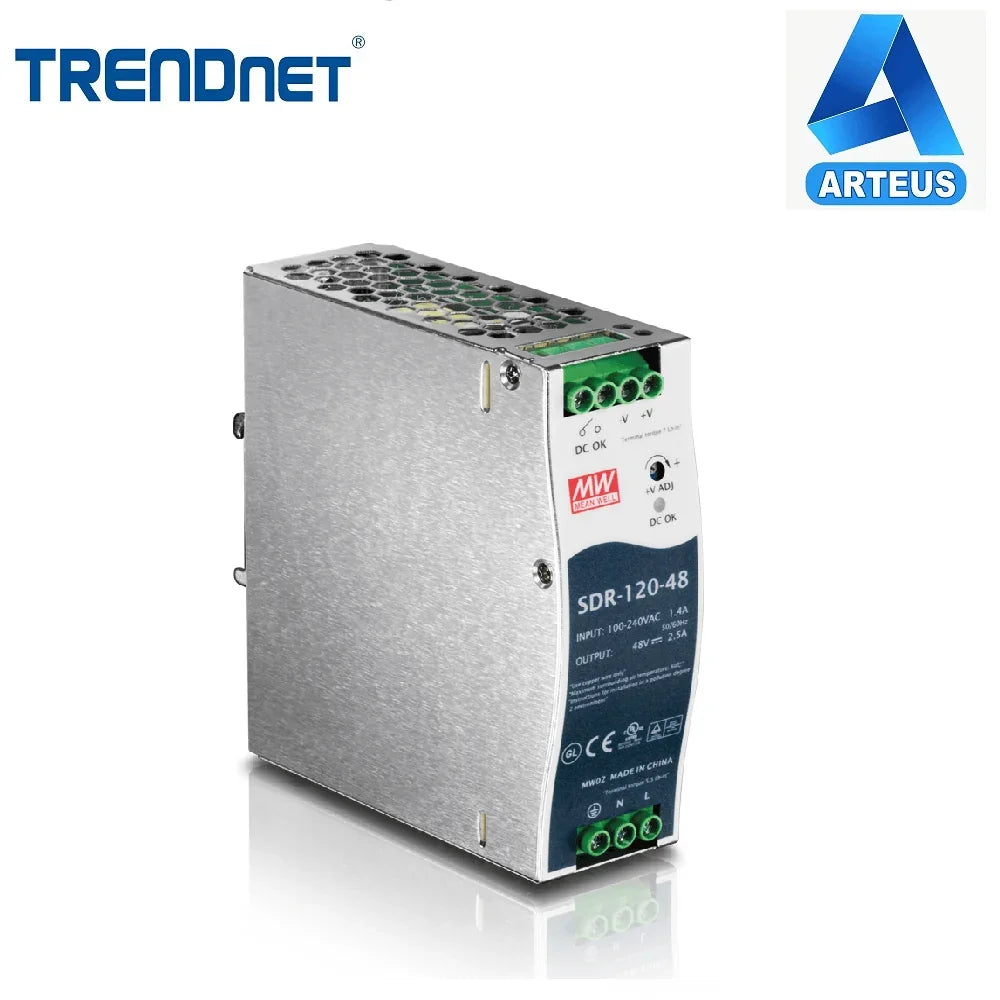 Fuente de alimentación industrial DIN rail salida 48V 120W TRENDnet SDR-120-48
