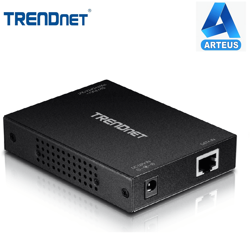 Inyector PoE Gigabit TRENDnet TPE-117GI, puerto Ethernet y entrada de energía, negro