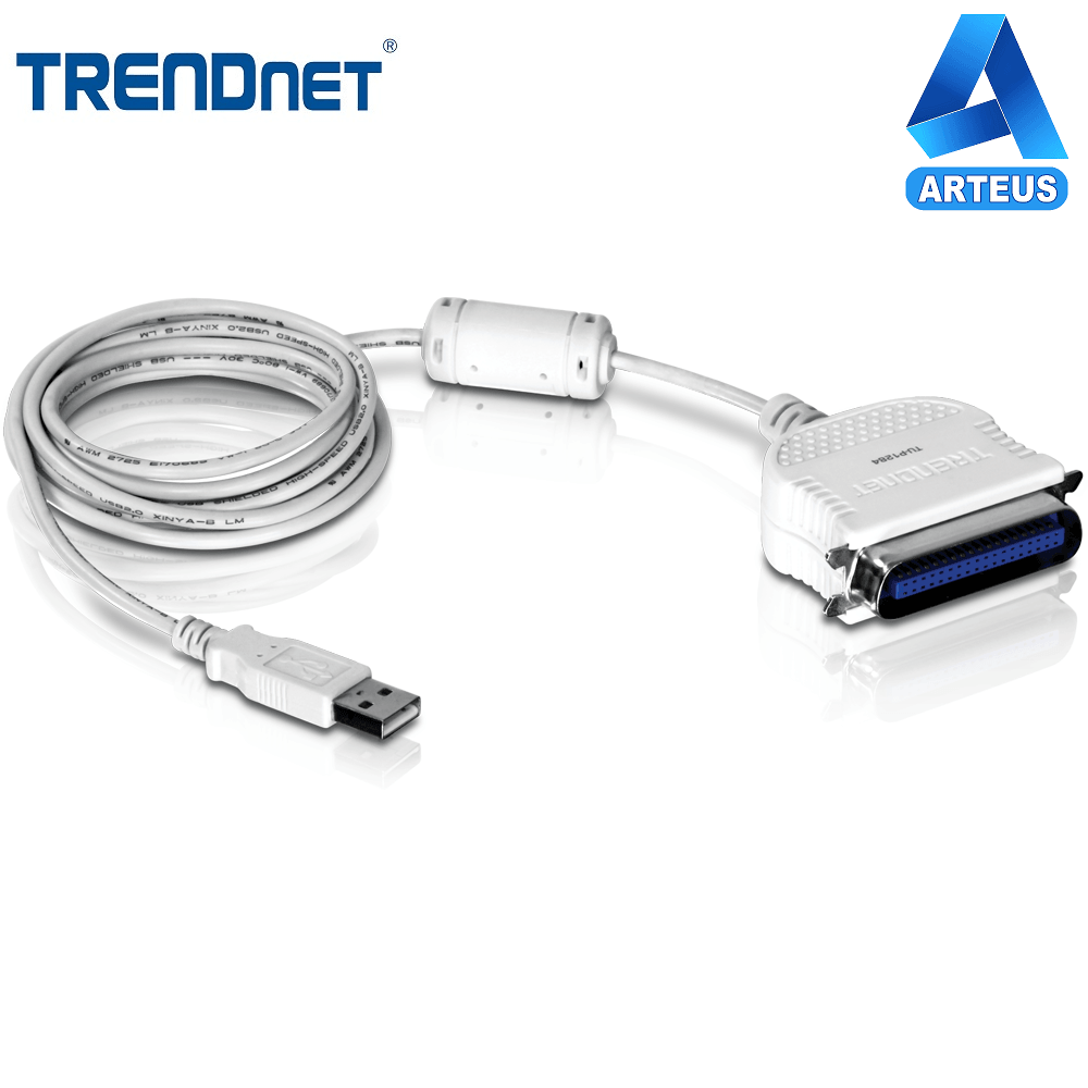 Convertidor USB a paralelo 1284 para impresora, cable adaptador de red, color blanco.