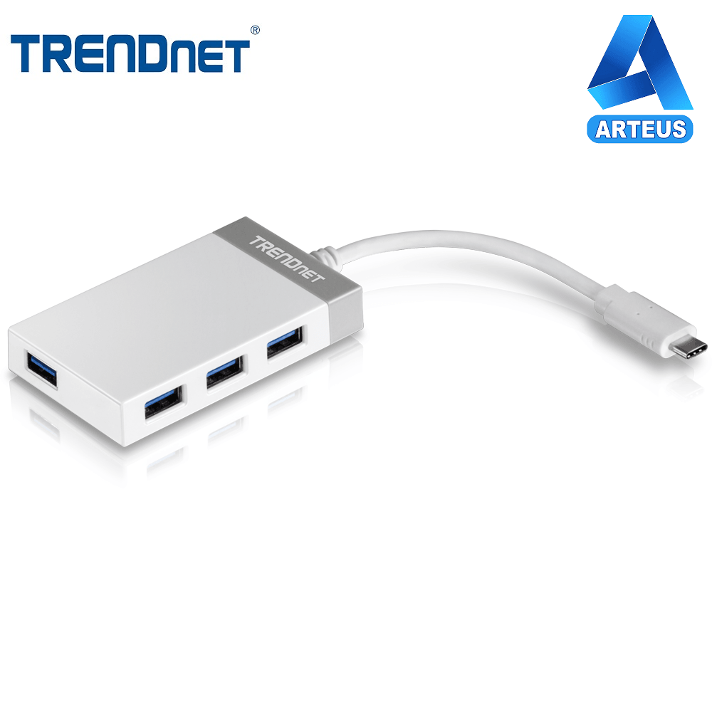 Hub USB-C de 4 puertos, mini adaptador compacto para computadoras y redes