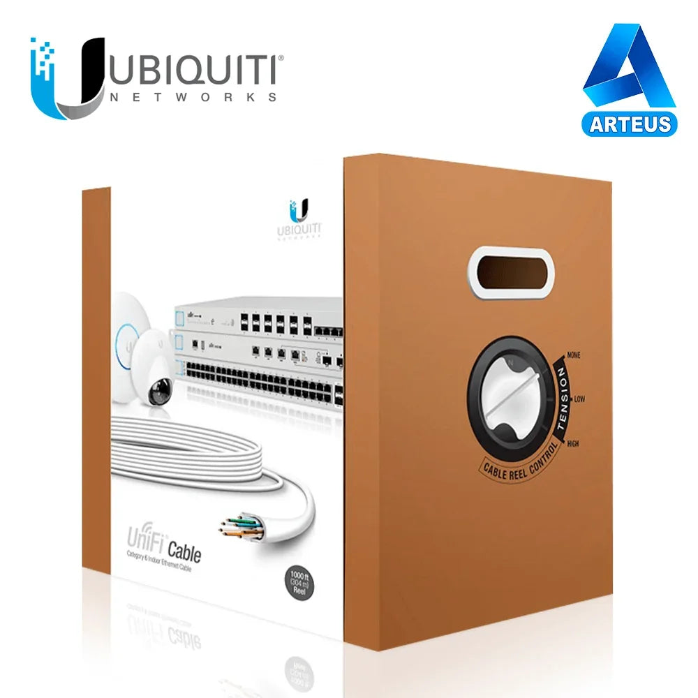 UBIQUITI UC-C6-CMR, Unifi cable cat6, indoor, color blanco 23 awg, 305m - ARTEUS