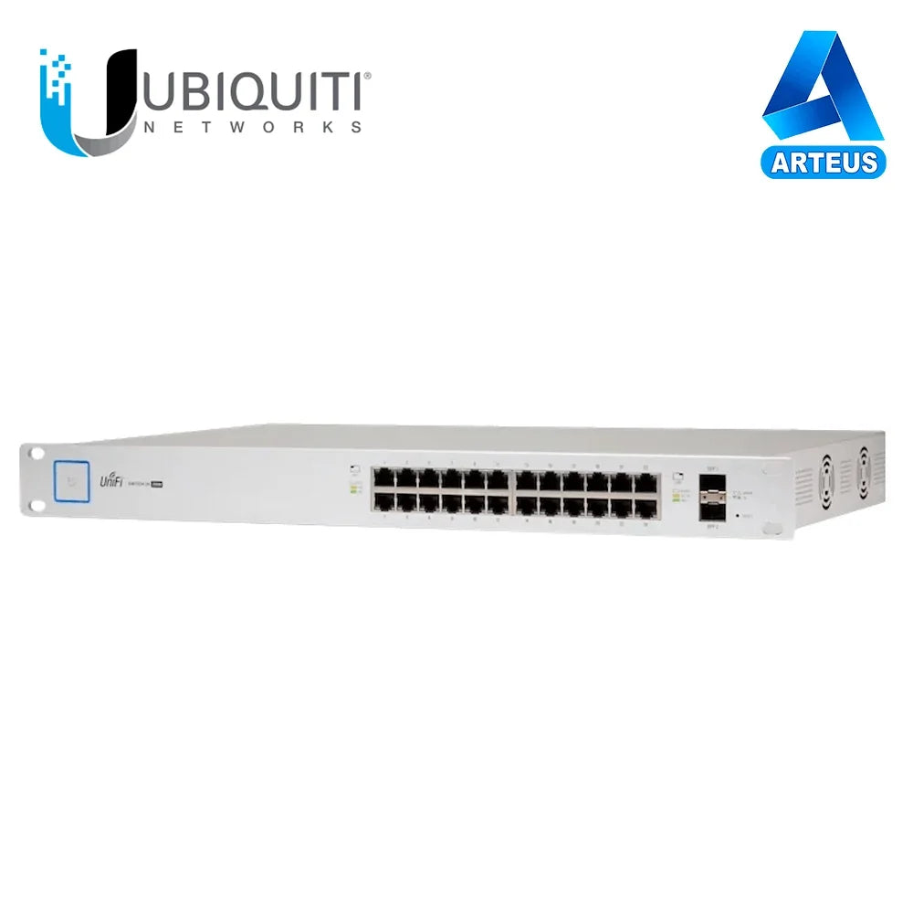 UBIQUITI US-24-500W, Switch poe unifi capa 2 administrable de 24 puertos gigabit (24 eth poe y 2 sfp) 802.3 af/at, 500 watts, throughput de 38.69 mpps - ARTEUS