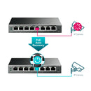 TP-LINK TL-SG108PE Switch Gigabit inteligente de 8 portas com 4 portas POE, suporta até 32 VLANs simultaneamente Auto MDI/MDIX