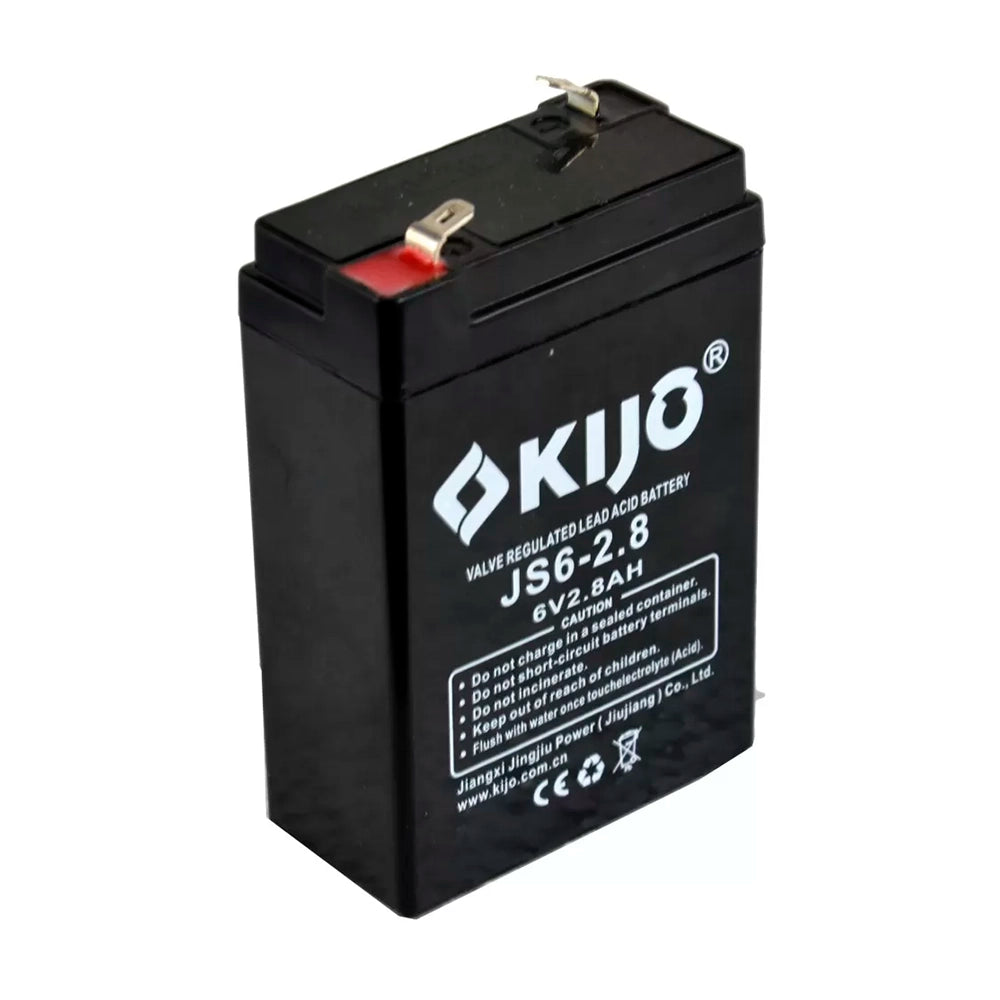 KIJO JS6-2.8AH Bateria 6V-2.8AH Seca AGM para UPS y Paneles Solares 9.7x6.6x3.3cm