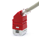 SATRA 102070005 Conector Jack RJ45 Cat6 Angular 45° Rojo