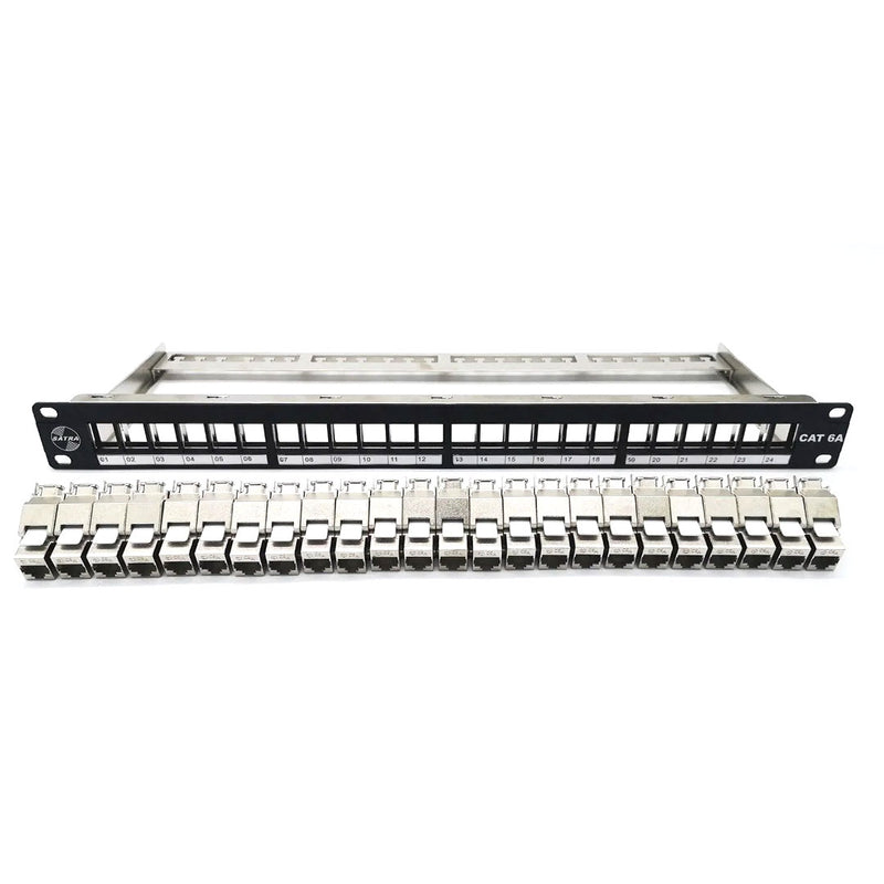 SATRA 103022499 Patch panel Cat6A de 24 puertos blindado con jack