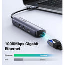Adaptador UGREEN CM418 10919 5 em 1 USB-C HUB, HDMI 4K a 60 Hz, RJ45 Ethernet