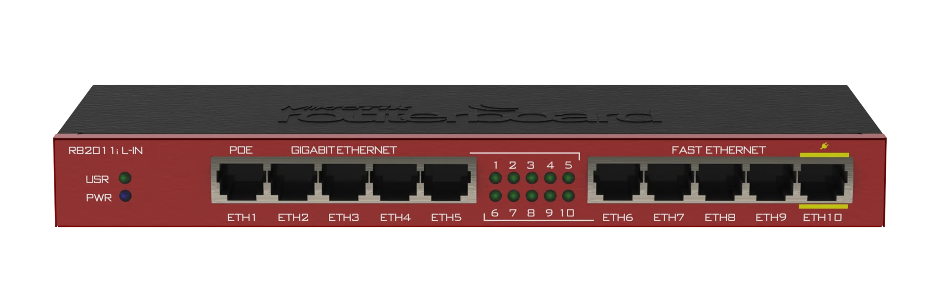 MIKROTIK RB2011iL-IN Router 10 Puertos Gigabit Ethernet 600MHz 64MB RAM RouterOS L4