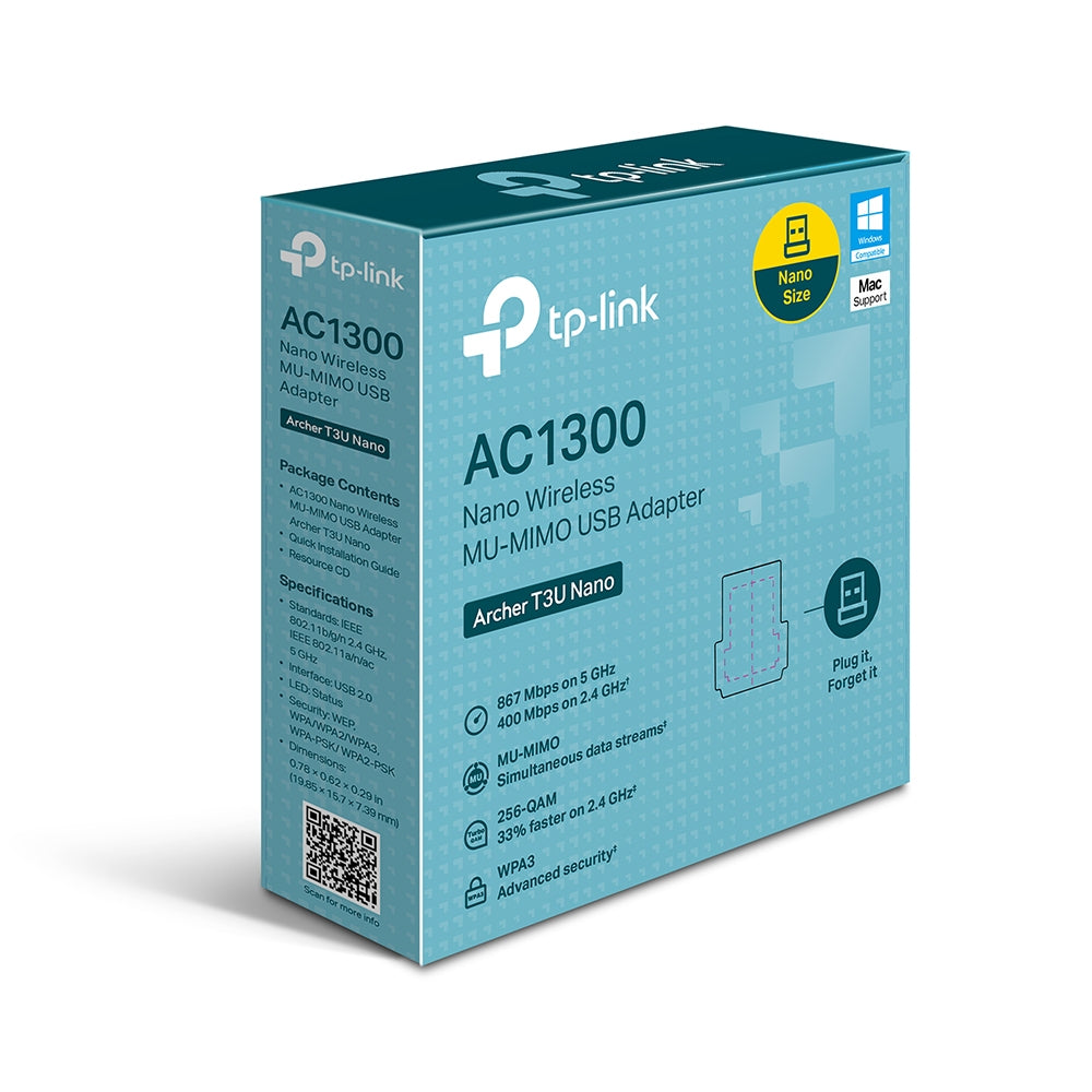 TP-LINK ARCHER T3U NANO WiFi5 AC1300 Adaptador USB Doble Banda