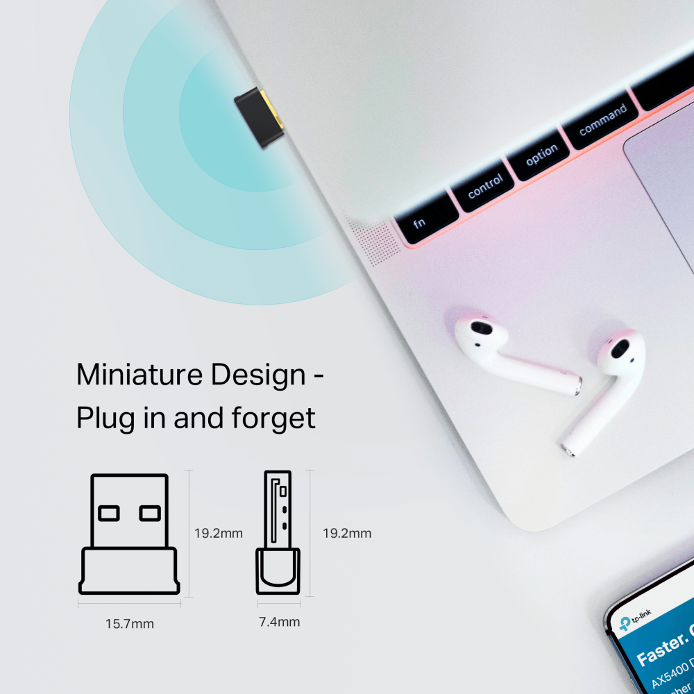 TP-LINK ARCHER TX20U NANO WiFi6 AX1800 Adaptador USB Doble Banda