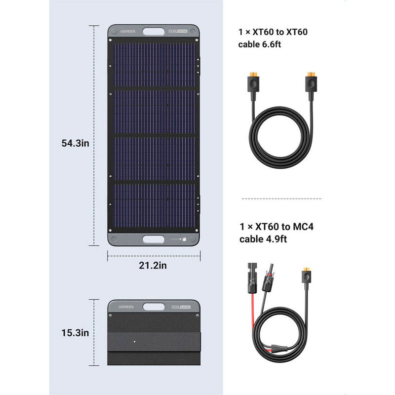 UGREEN SC100 15113 Panel solar portátil 100W, alta eficiencia