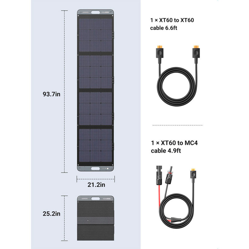 UGREEN SC200 15114 Panel solar plegable 200w para estación de energía portátil, alta eficiencia