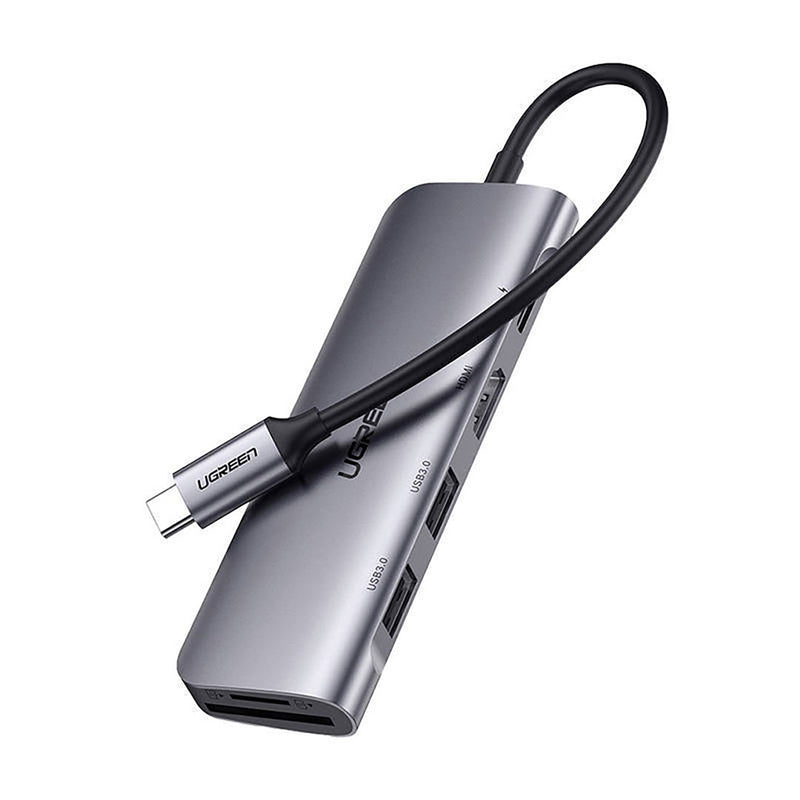 UGREEN CM195 15214 Adaptador HUB USB-C 7 en 1 Revodok, alimentación por USB de 95 W, HDMI 4K a 30 Hz