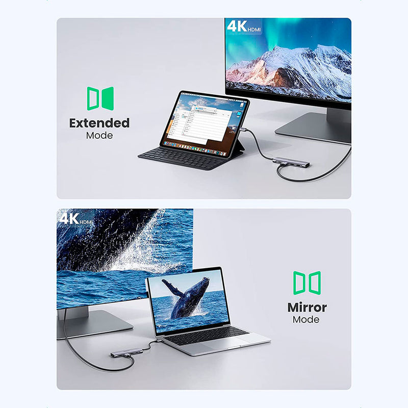 UGREEN CM195 15214 Adaptador HUB USB-C 7 en 1 Revodok, alimentación por USB de 95 W, HDMI 4K a 30 Hz