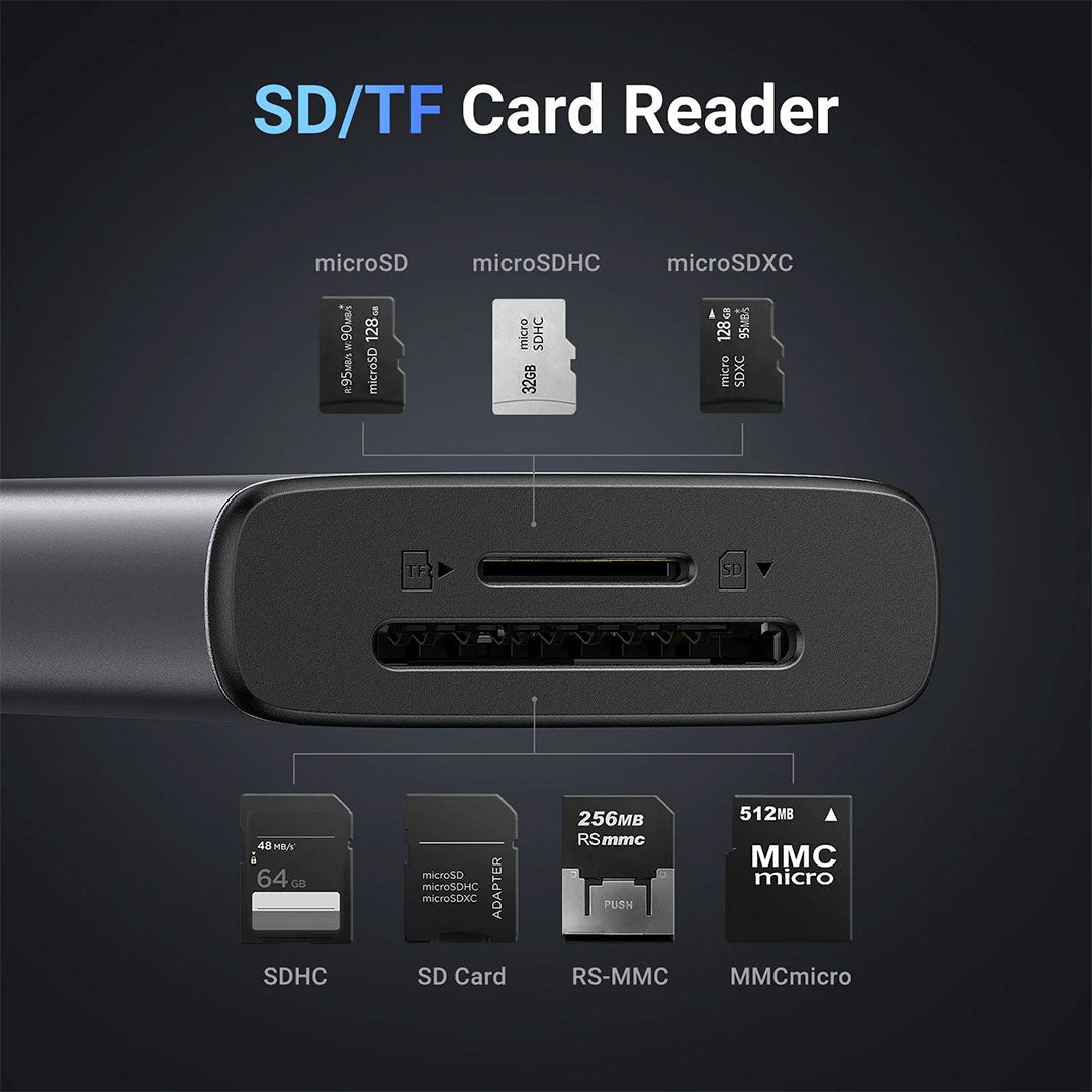 UGREEN CM498 15531 Adaptador HUB USB-C 7 en 1 USB-A USB-C SD TF PD