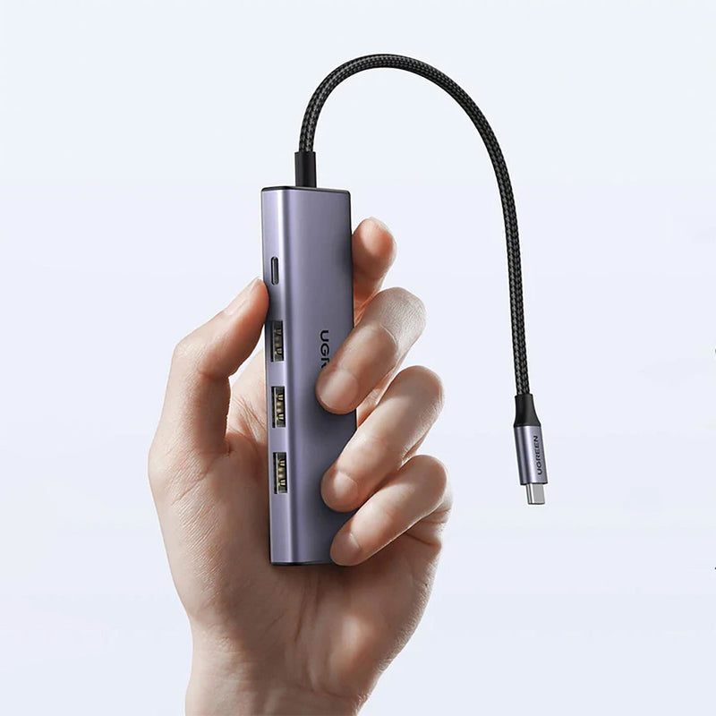 UGREEN CM511 15597 5-in-1 USB-C HUB Adapter, 4K HDMI at 60Hz, 3 USB-A 3.0 Data Ports
