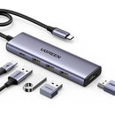 Adaptador UGREEN CM511 15597 5 em 1 USB-C HUB, 4K HDMI a 60 Hz, 3 portas de dados USB-A 3.0
