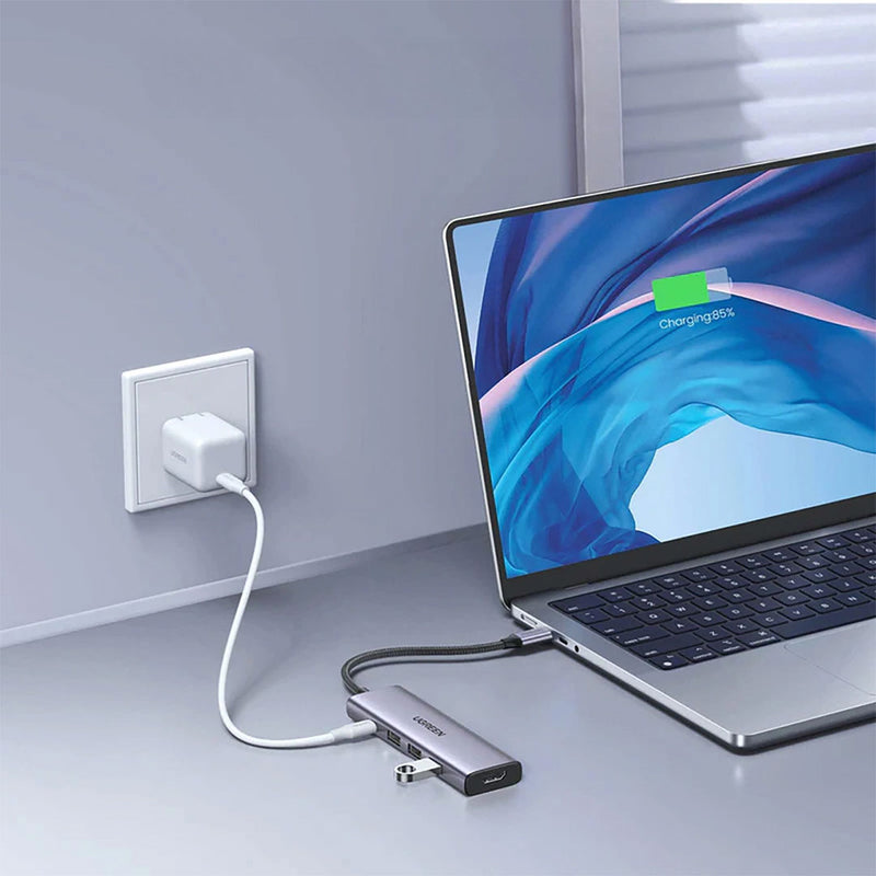 UGREEN CM511 15597 5-in-1 USB-C HUB Adapter, 4K HDMI at 60Hz, 3 USB-A 3.0 Data Ports