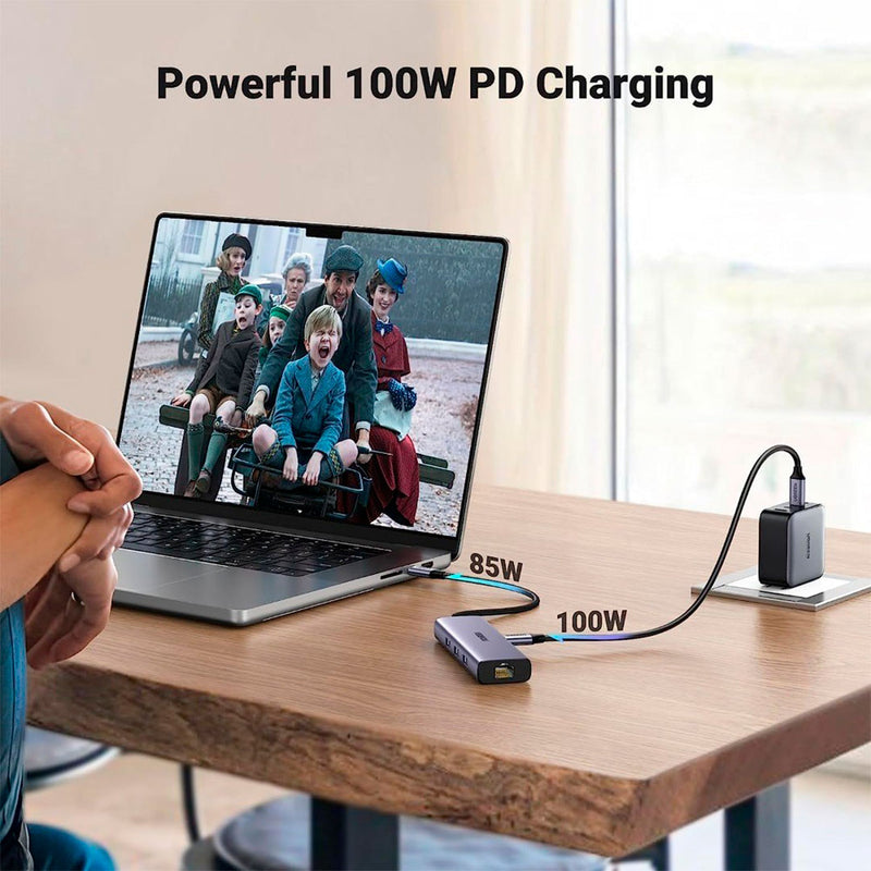 UGREEN CM512 15598 Adaptador HUB Ethernet Gigabit USB C 6 en 1 Revodok, HDMI 4K