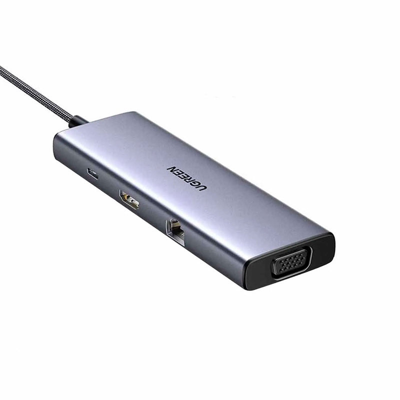 UGREEN CM498 15600 Adaptador HUB USB C 9 en 1, HDMI 4K, 1 VGA, 3 USB 3.0 A, Gigabit Ethernet, PD de 100 W, ranura para tarjeta SD/TF