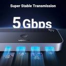 UGREEN CM662 15705 USB 3.0 Switch, USB C e A para dois computadores, USB x4, impressora/scanner USB, controle remoto