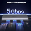 UGREEN CM498 15852 Revodok 206 Adaptador HUB USB-C 6 em 1, HDMI duplo, 8K único a 30 Hz