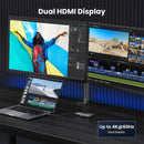 UGREEN CM498 15852 Revodok 206 Adaptador HUB USB-C 6 em 1, HDMI duplo, 8K único a 30 Hz