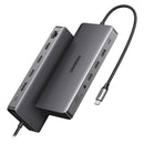 UGREEN CM681 15978 Revodok Pro 313 Adaptador multifuncional de tela tripla 13 em 1, HDMI, USB C, DP, USB A, Ethernet de 1000 Mbps, slots SD/TF e áudio de 3,5 mm