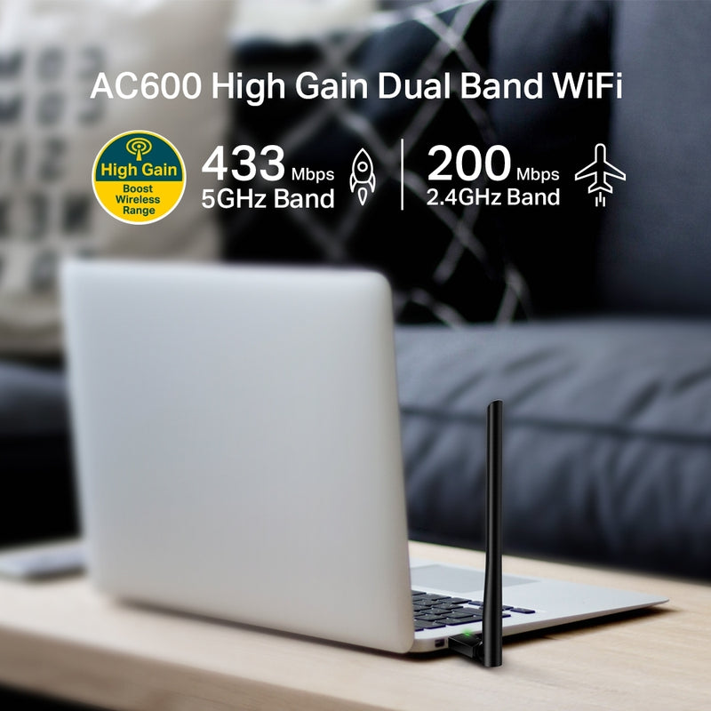 TP-LINK ARCHER T2U PLUS Adaptador USB inalámbrico WIFI 5 AC600 Doble banda