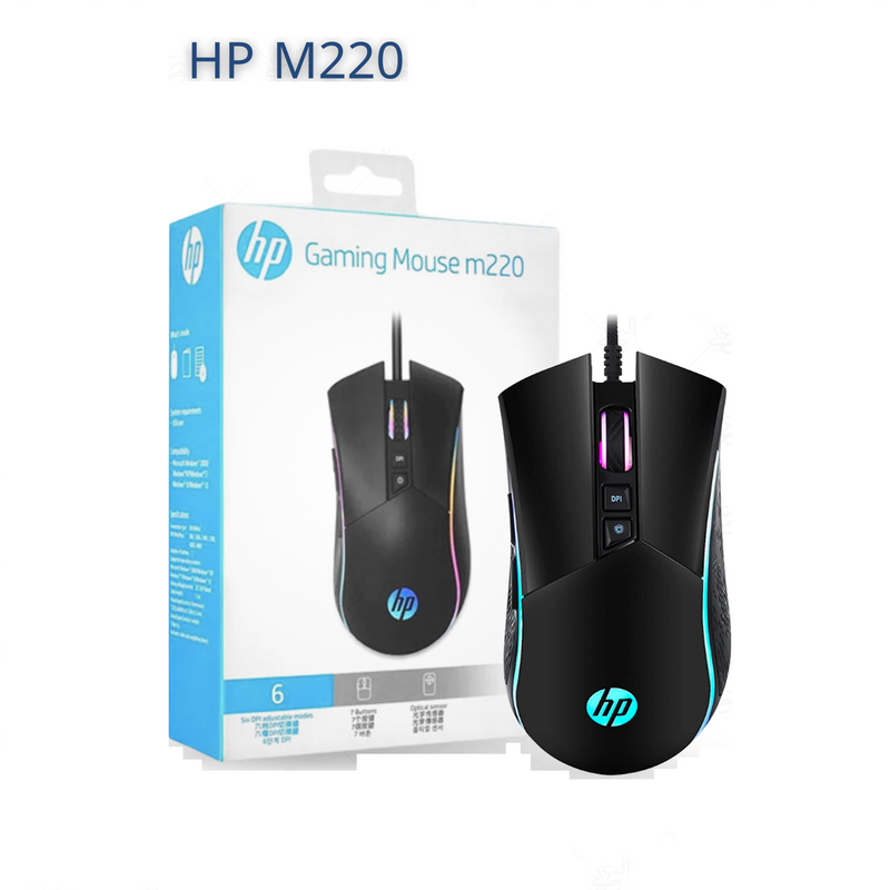 HP M220 Gaming Mouse 7 buttons with backlight, USB and optical sensor