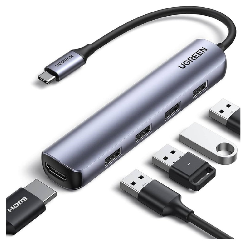 UGREEN CM417 20197 Adaptador multipuerto 5 en 1 USB-C a 4USB 3.0