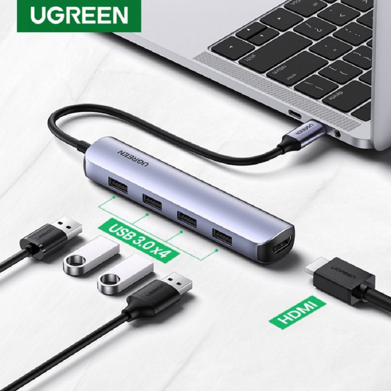 UGREEN CM417 20197 Adaptador multipuerto 5 en 1 USB-C a 4USB 3.0