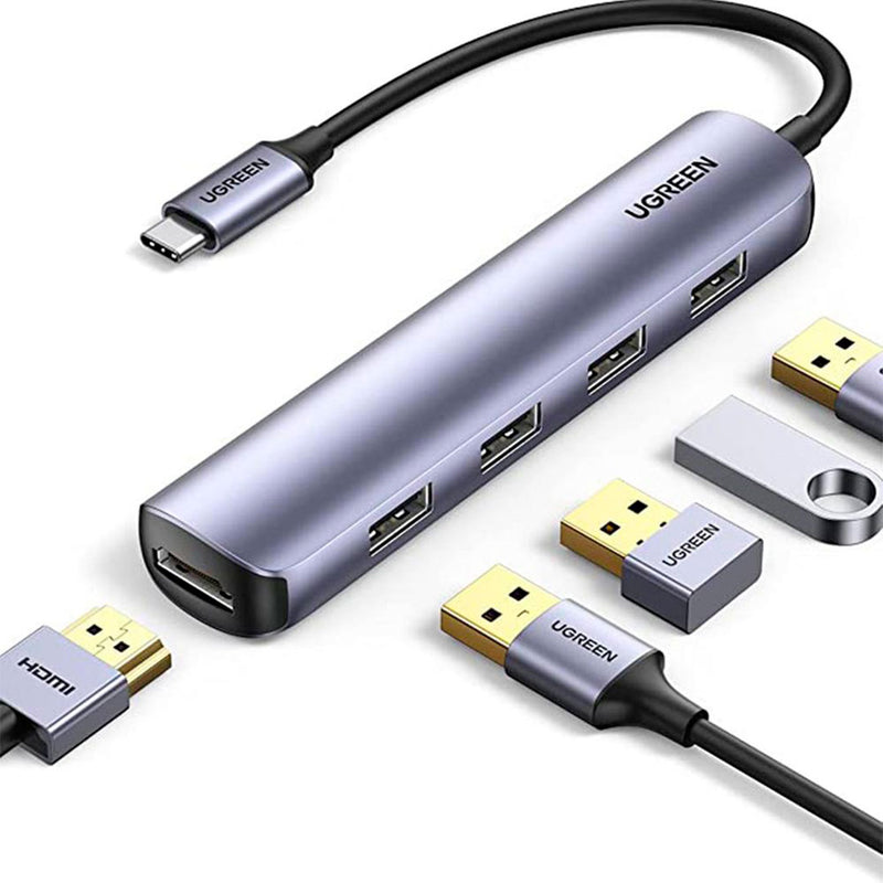 UGREEN CM417 20197 Adaptador 5 em 1 USB-C para 4USB 3.0 Multiporta