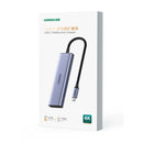 Adaptador UGREEN CM511 20956A USB-C para HDMI HUB, 3 portas USB-A 3.0, SD/TF
