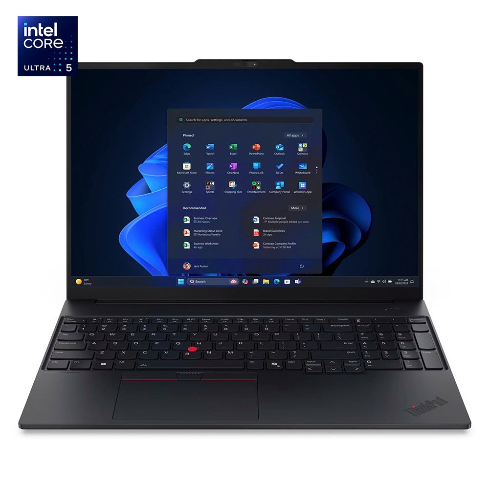 LENOVO ThinkPad E16 Gen 3 Laptop 16" WUXGA IPS Intel Core Ultra 5 225U 4.8GHz 16GB DDR5 512GB SSD Windows 11 Pro 21SS000DLM