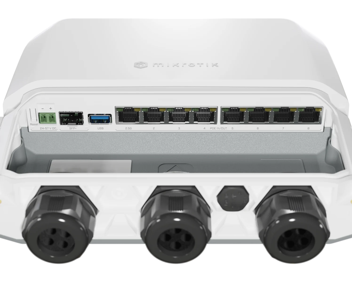 MIKROTIK RB5009UPR+S+OUT Router PoE 8 Puertos Gigabit + Ranura 10G SFP+ Para Exteriores